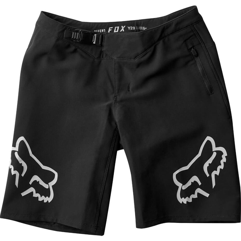 Fox Defend Youth Shorts - Youth XL-28 - Black - Logo