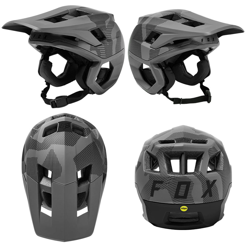 Fox Dropframe Pro MIPS Helmet - L - Camo Grey Camo - AS-NZS 2063-2008 Standard