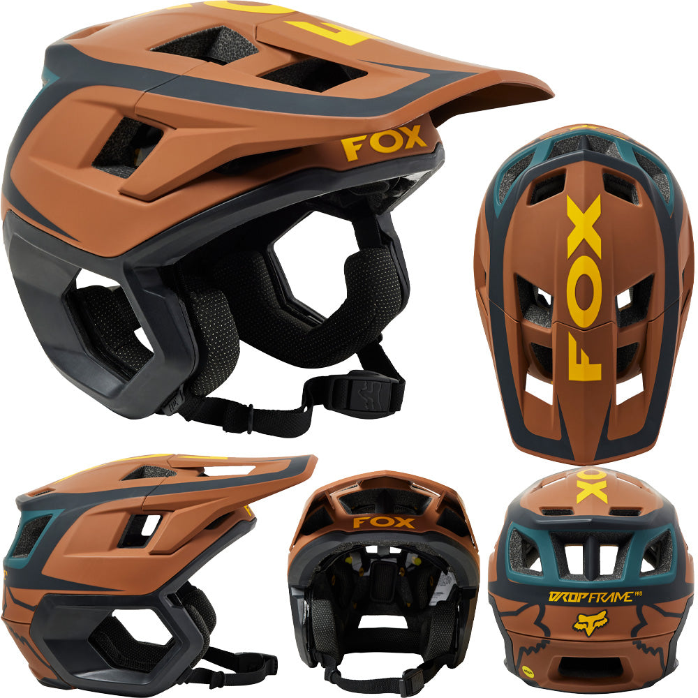 Fox Dropframe Pro MIPS Helmet - L - Dvide Nutmeg