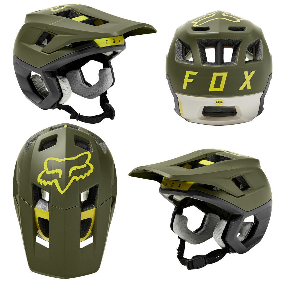 Fox Dropframe Pro MIPS Helmet - L - Olive Green - AS-NZS 2063-2008 Standard