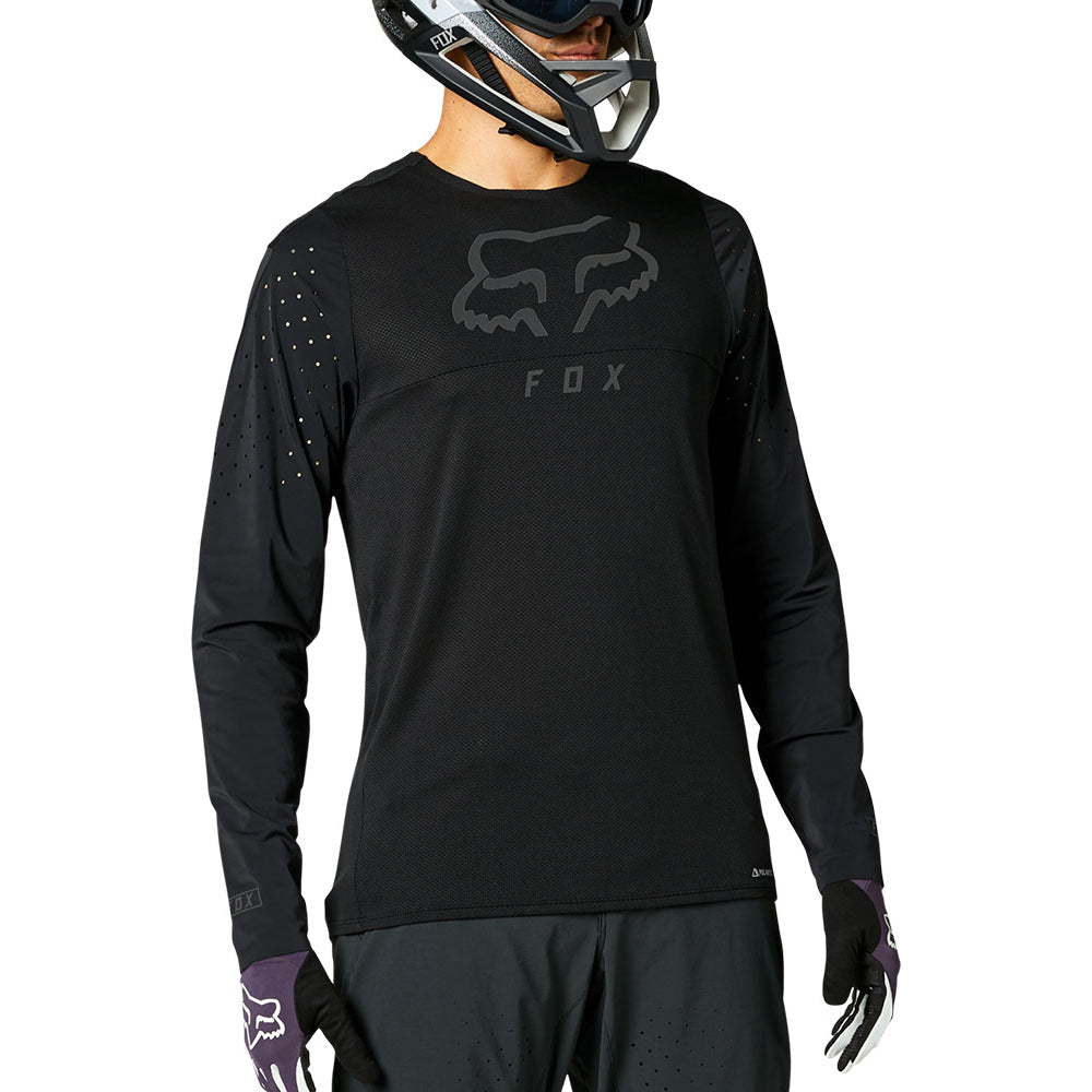 Fox Flexair Delta Long Sleeve Jersey - S - Black - Black