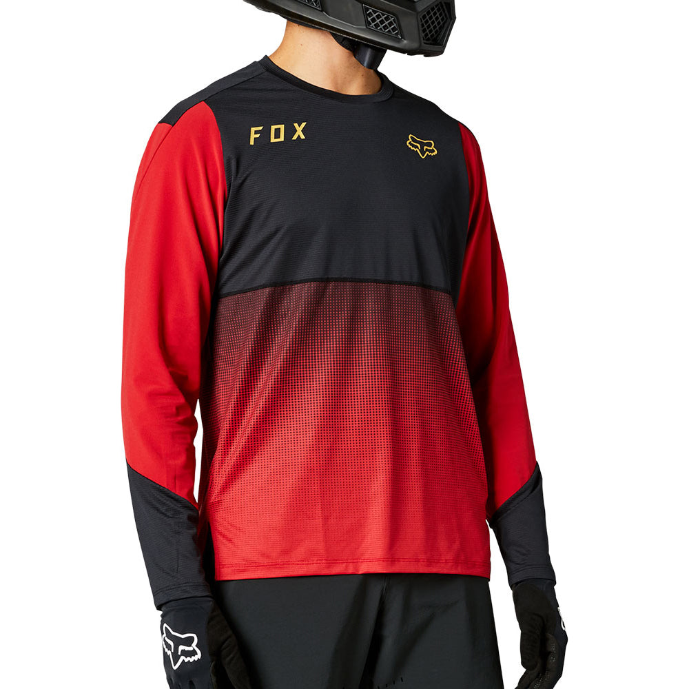 Fox Flexair Long Sleeve Jersey - S - Chili