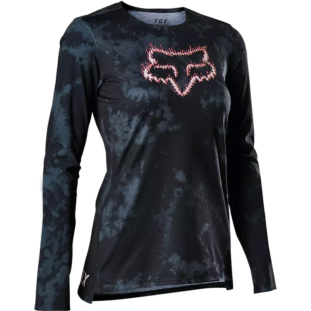 Fox Flexair TS57 Women's Long Sleeve Jersey - L - Black