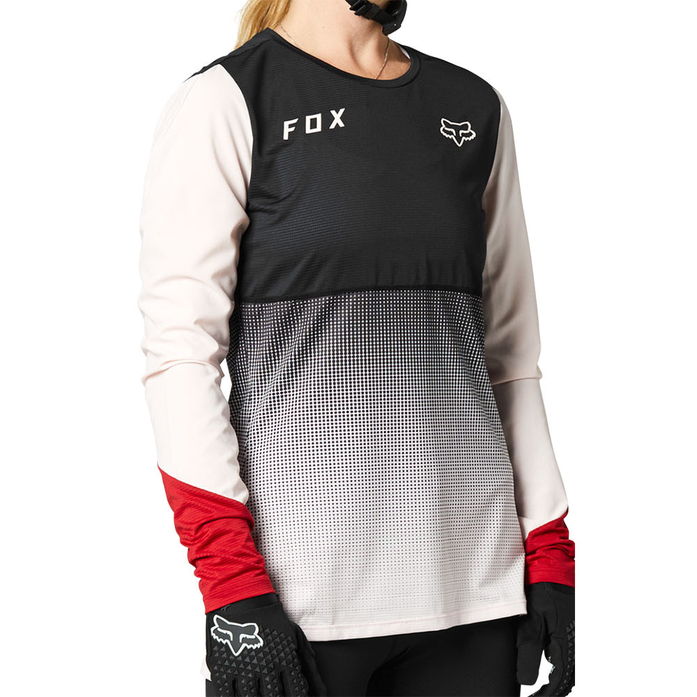 Fox Flexair Women's Long Sleeve Jersey - S - Black - Pink