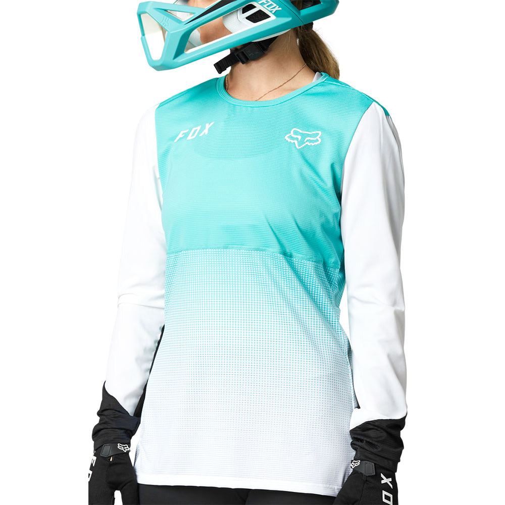 Fox Flexair Women's Long Sleeve Jersey - XL - Teal