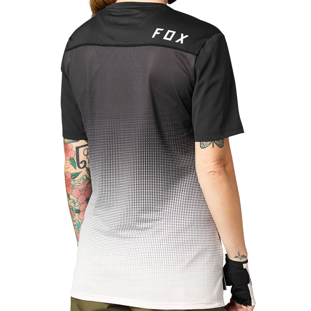 Fox Flexair Women's Short Sleeve Jersey - L - Black - Pink