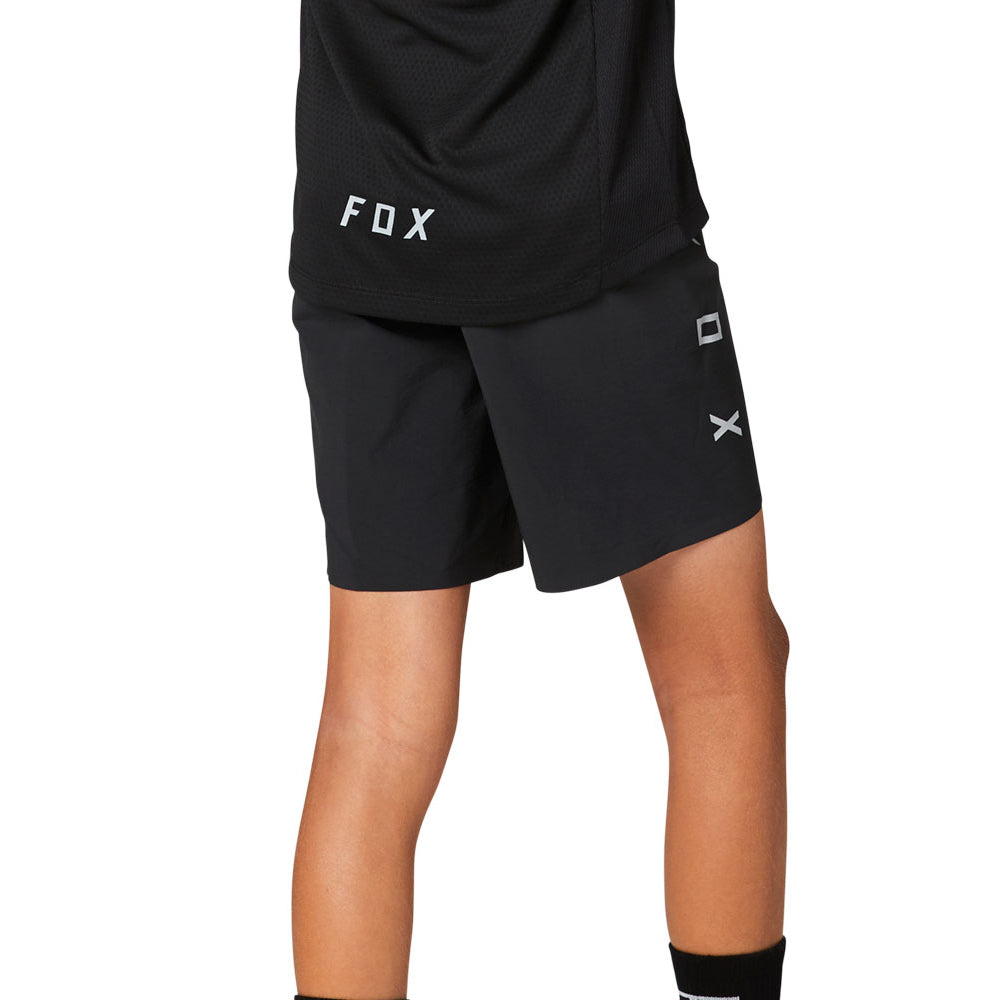 Fox Flexair Youth Shorts - Youth XL-28 - Black - Logo
