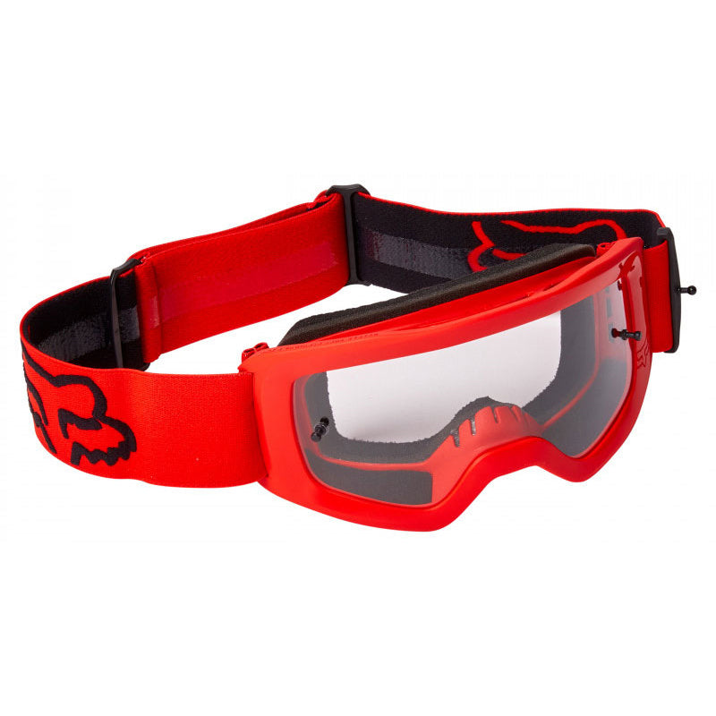 Fox Main Youth Goggles - One Size Fits Most - Fluorescent Red - Clear Lens