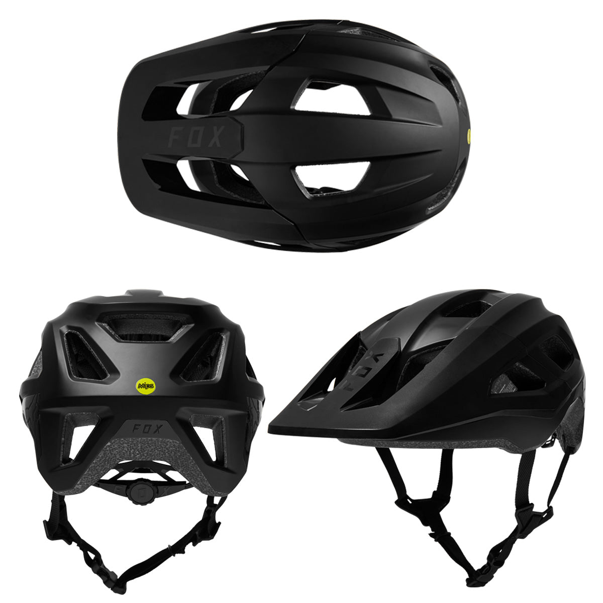 Fox Mainframe Youth MIPS Helmet - Youth - One Size Fits Most - Black - Black - AS-NZS 2063-2008 Standard
