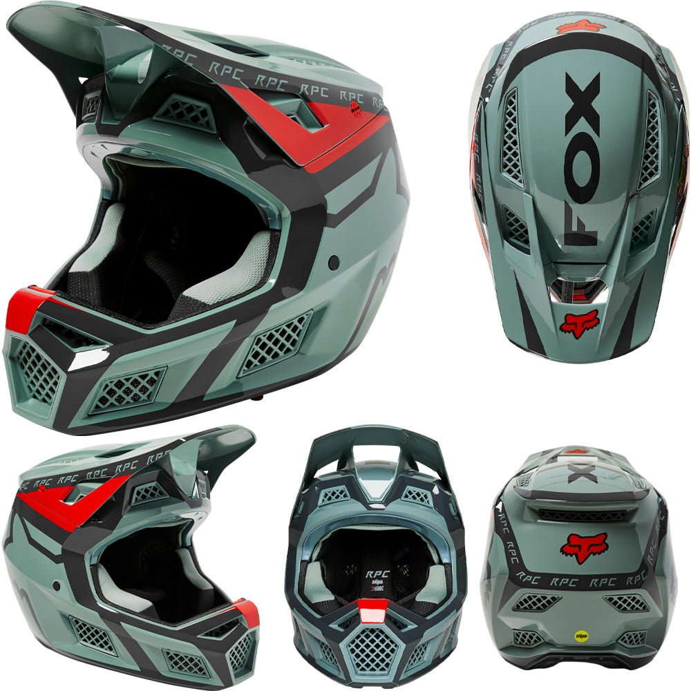 Fox Rampage Pro Carbon Helmet - M - Dvide Eucalyptus