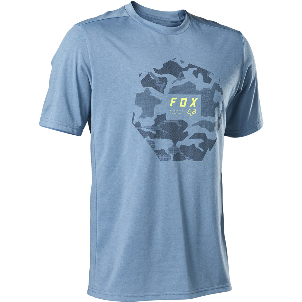 Fox Ranger Dri-Release Short Sleeve Jersey - L - Camo Moth Dusty Blue