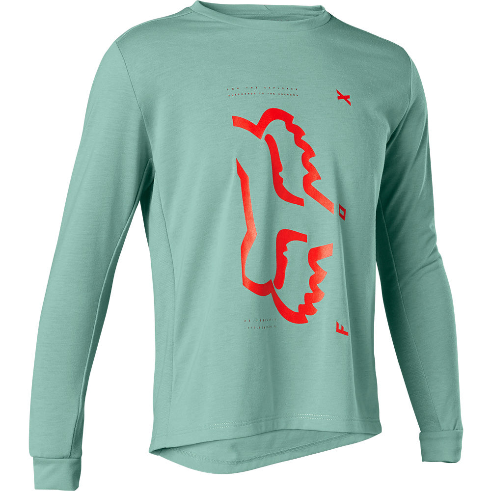 Fox Ranger Youth Dri-Release Long Sleeve Jersey - Youth M - Eucalyptus