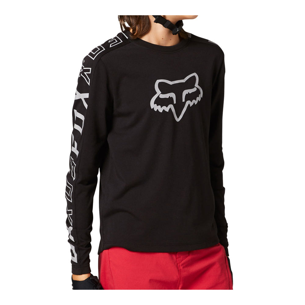 Fox Ranger Youth Dri-Release Long Sleeve Jersey - L - Black