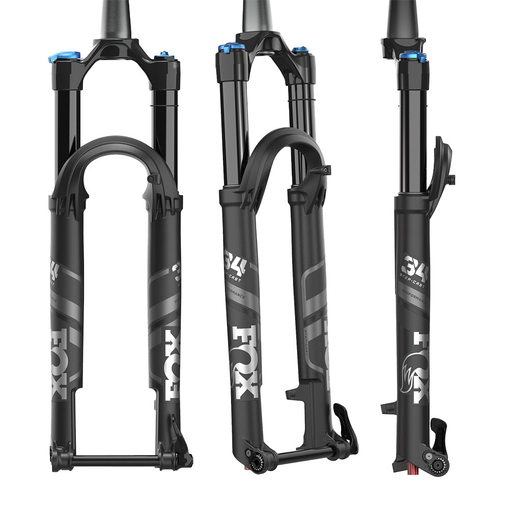 Fox Shox 34 Float Step Cast Performance Fork - 29 Inch - 120mm Travel - 15x110mm Boost - 44mm - QR Lever - 2022 - Grip 3 Pos - Tapered 1 1-8-1.5 Inch - Matte Black