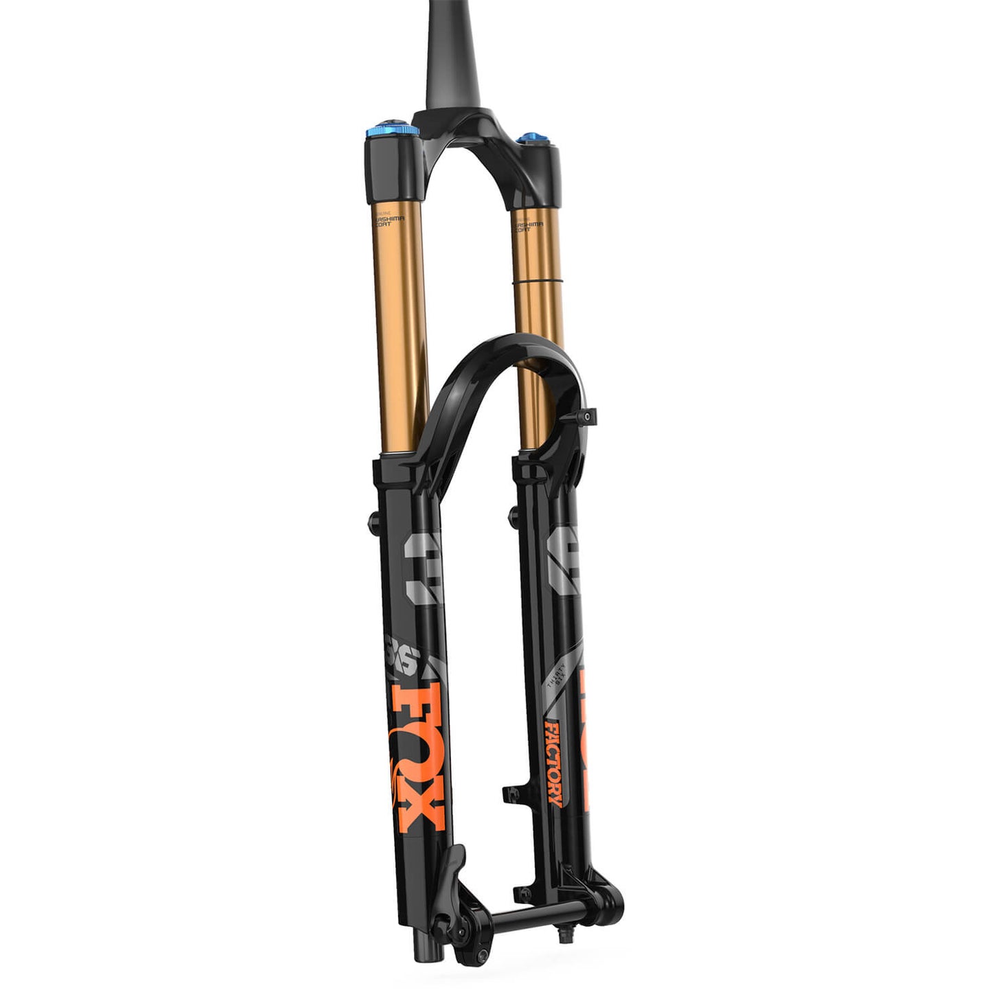 Fox Shox 36 Float Factory Kashima Fork - Shiny Black - 15x110mm Boost - QR Lever - 44mm - 160mm - FIT4 3 Pos Adj - 2022 - Tapered 1 1-8-1.5 Inch - 27.5 Inch