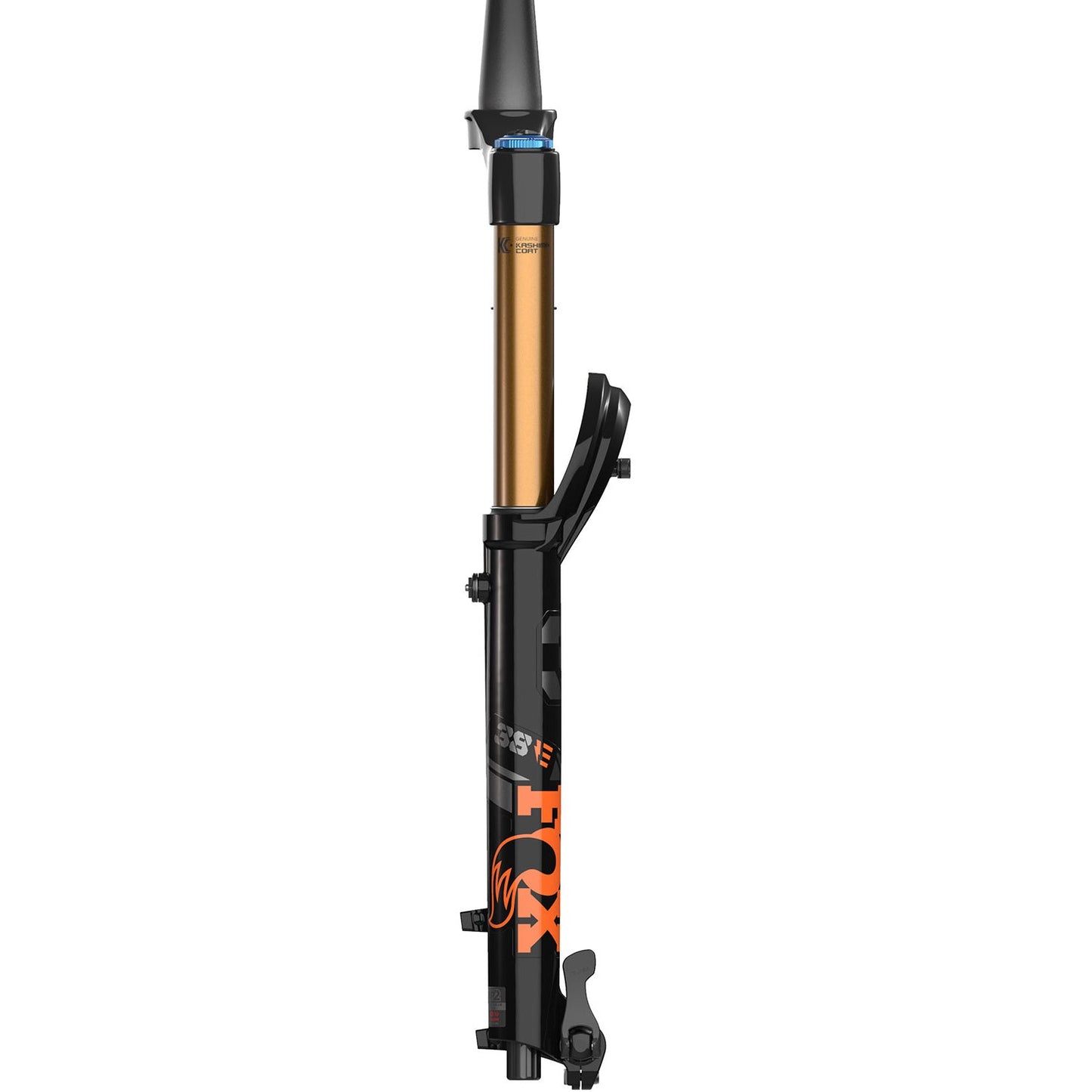 Fox Shox 38 Float E-Tuned Factory Kashima Fork - Shiny Black - 15x110mm Boost - QR Lever - 44mm - 170mm - Grip 2 HSC/LSC HSR/LSR - 2022 - Tapered 1 1-8-1.5 Inch - 29 Inch