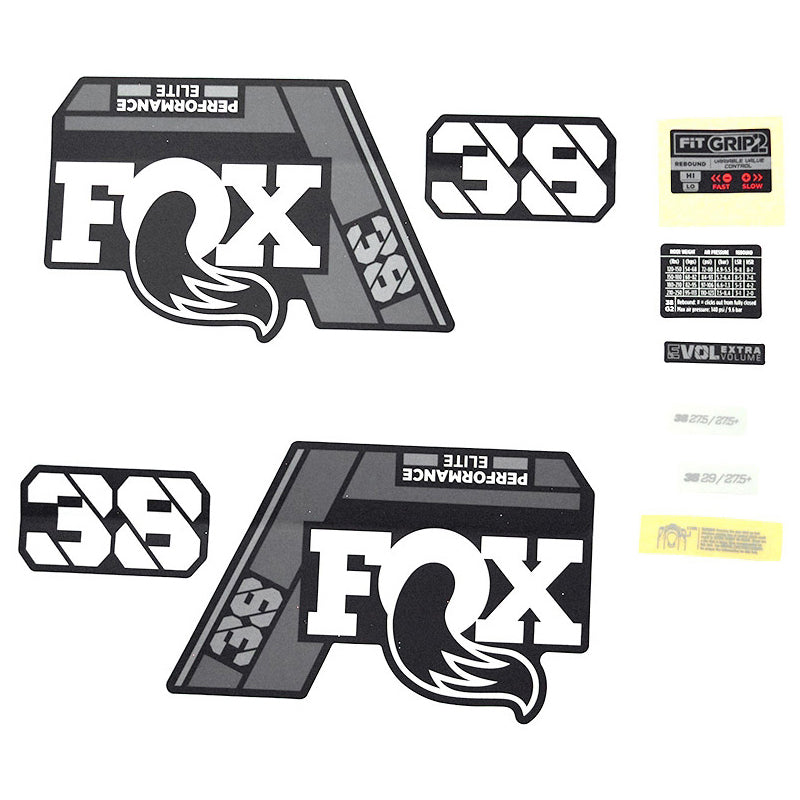 Fox Shox Fox 38 Decal Kit - Grey - Performance Elite