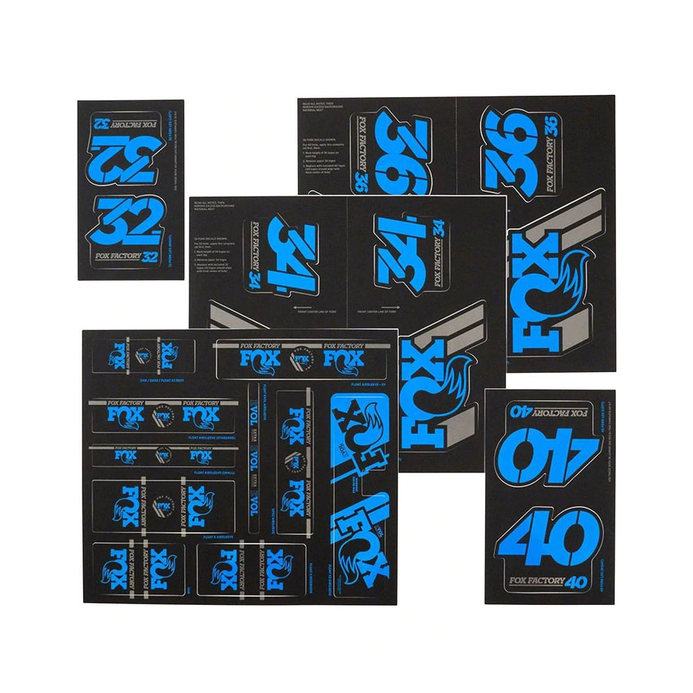 Fox Shox Heritage Fork And Shock Decal Kit - Blue - 2022