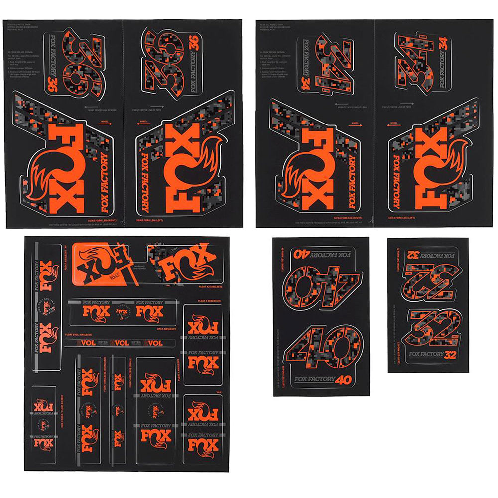 Fox Shox Heritage Fork And Shock Decal Kit - Digital Camo - 2022
