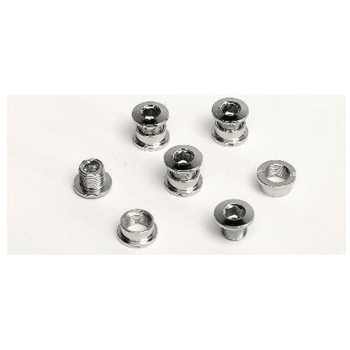 Generic Short Steel Chainring Bolts For Single Ring - Silver - Set of 5