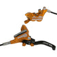 Hope Tech 3 V4 Disc Brake - Rear - Left Lever - Orange - Non Braided Hose