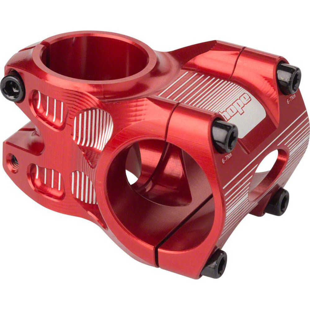 Hope AM-Freeride 35mm Bar Clamp Stem - Red - 35mm - 35mm x 0 Degree - 1 1-8th Inch