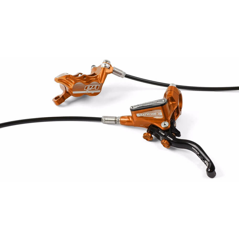 Hope Tech 3 E4 Disc Brake - Rear - Left Lever - Orange