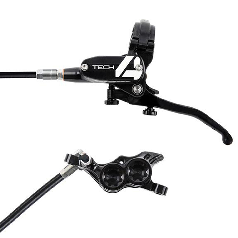 Hope Tech 4 E4 Disc Brake - Front - Right Lever - Black - Black - Black Hose