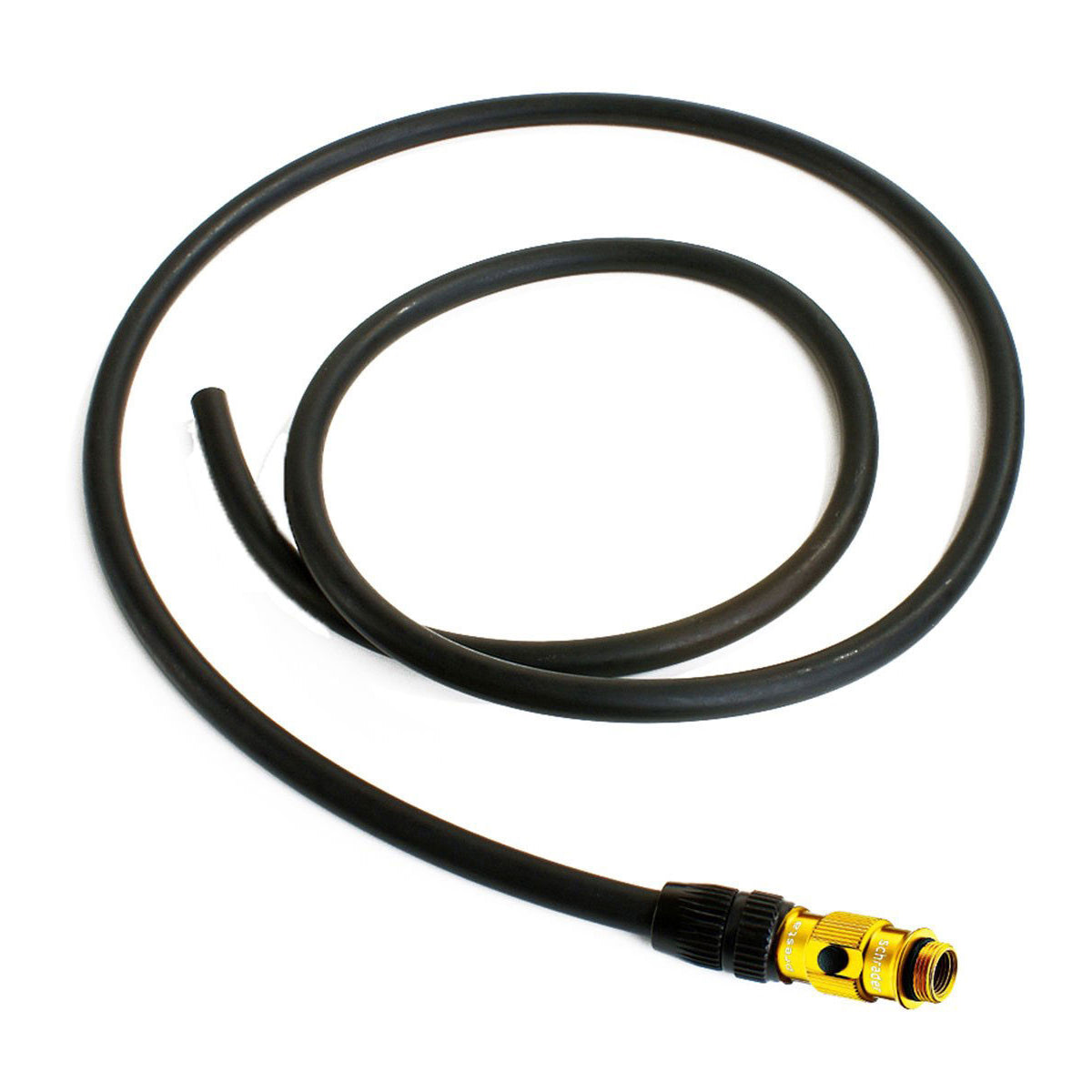 Lezyne Floor Pump Hose - Black - Gold - ABS Flip Thread Chuck - Standard