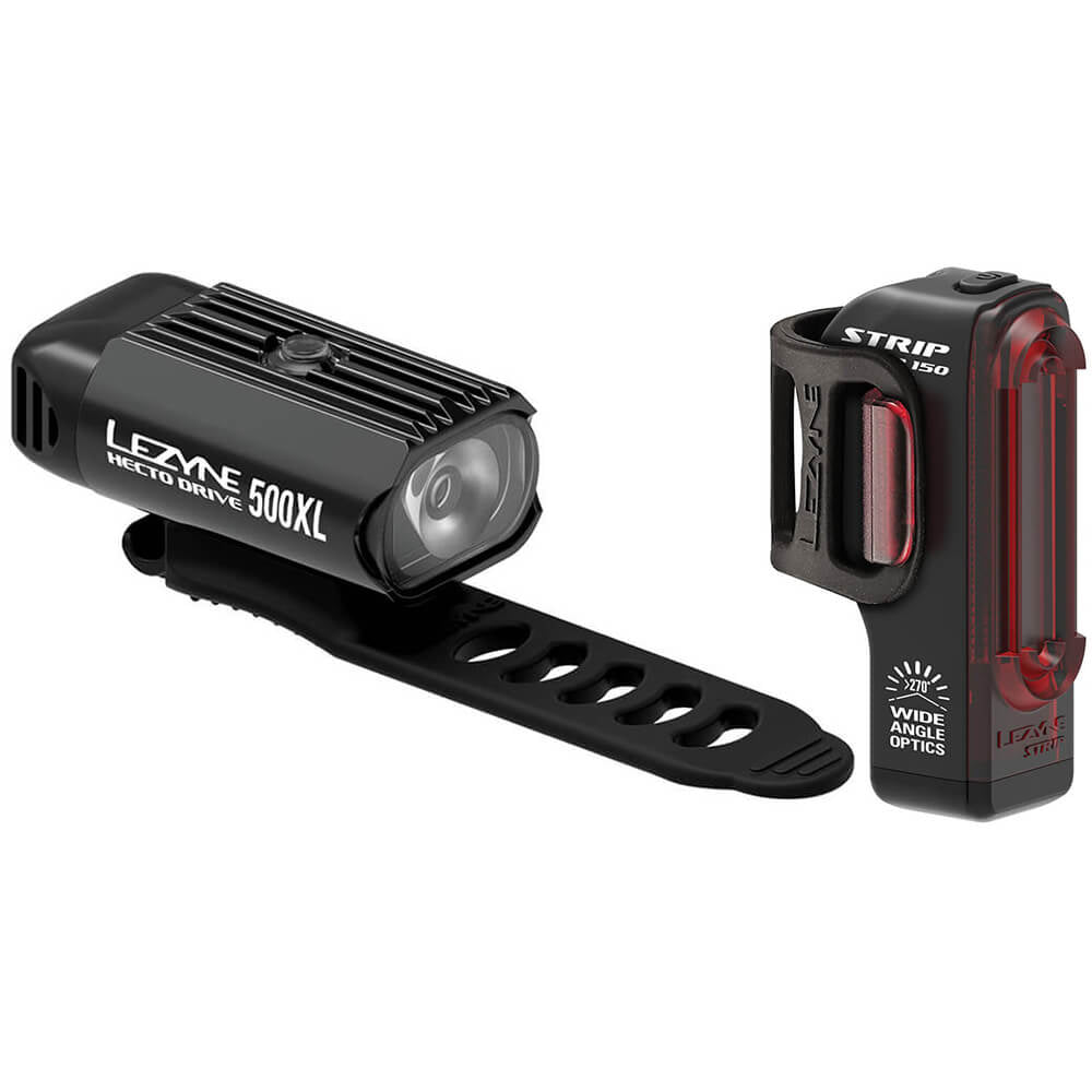 Lezyne Hecto Drive 500 XL Lumen Front and Strip 150 Lumen Rear LED Light Set