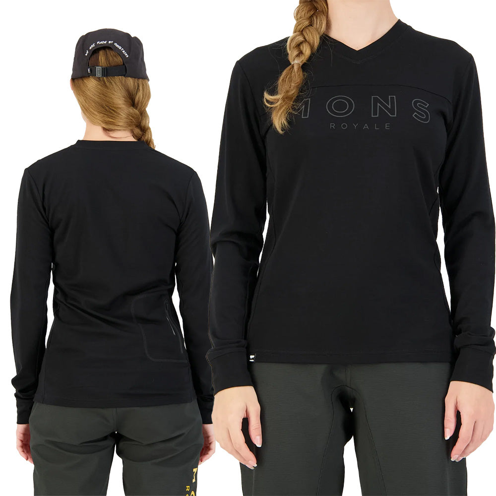 Mons Royale Redwood Enduro VLS Long Sleeve Women's Jersey - Women's L - Black