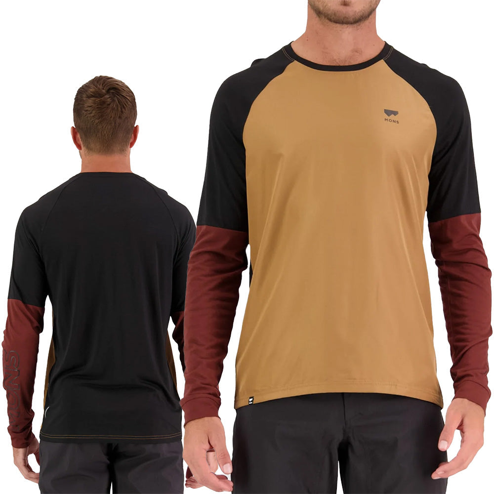 Mons Royale Tarn Wind Long Sleeve Mens Jersey - XL - Slow Bake