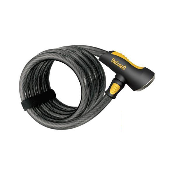 OnGuard Doberman Series Coiled Cable Keyed Lock - 185cm x 15mm
