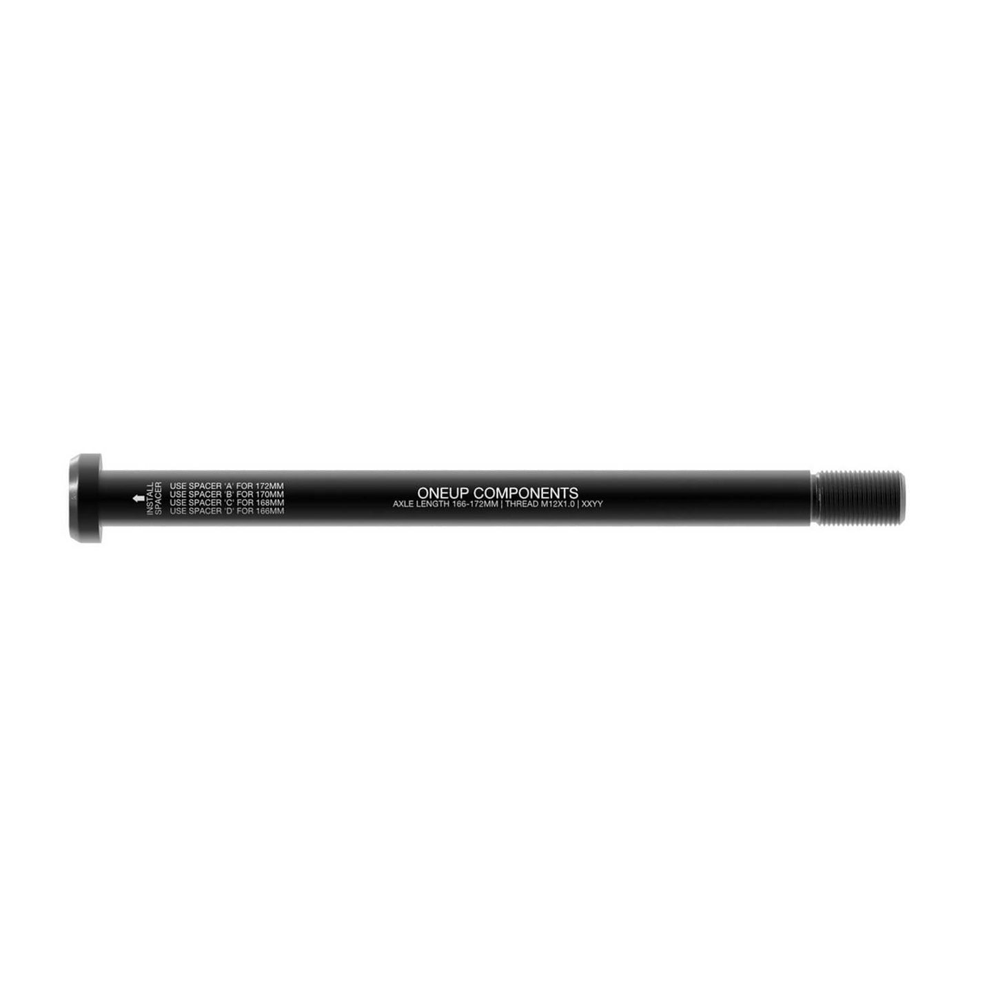 OneUp Components Rear Axle - Black - 166-172mm Axle Length - M12 x 1mm Thread Pitch