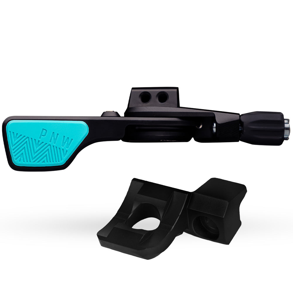 PNW Components Loam Dropper Lever Kit - Black - Teal - Shimano I-Spec EV