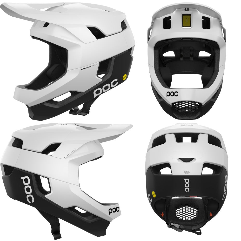 POC Otocon Race MIPS Helmet - L - Hydrogen White - Uranium Black Matte