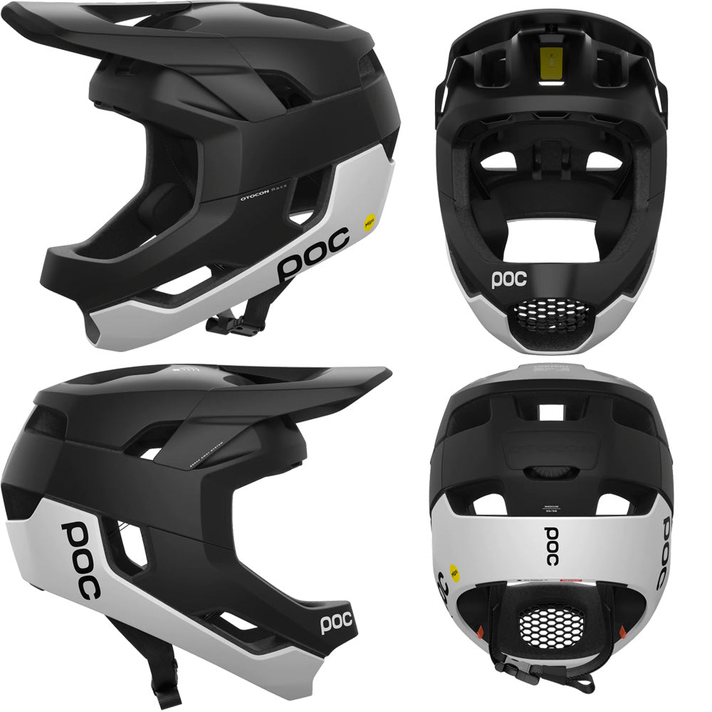 POC Otocon Race MIPS Helmet - L - Uranium Black - Hydrogen White Matte