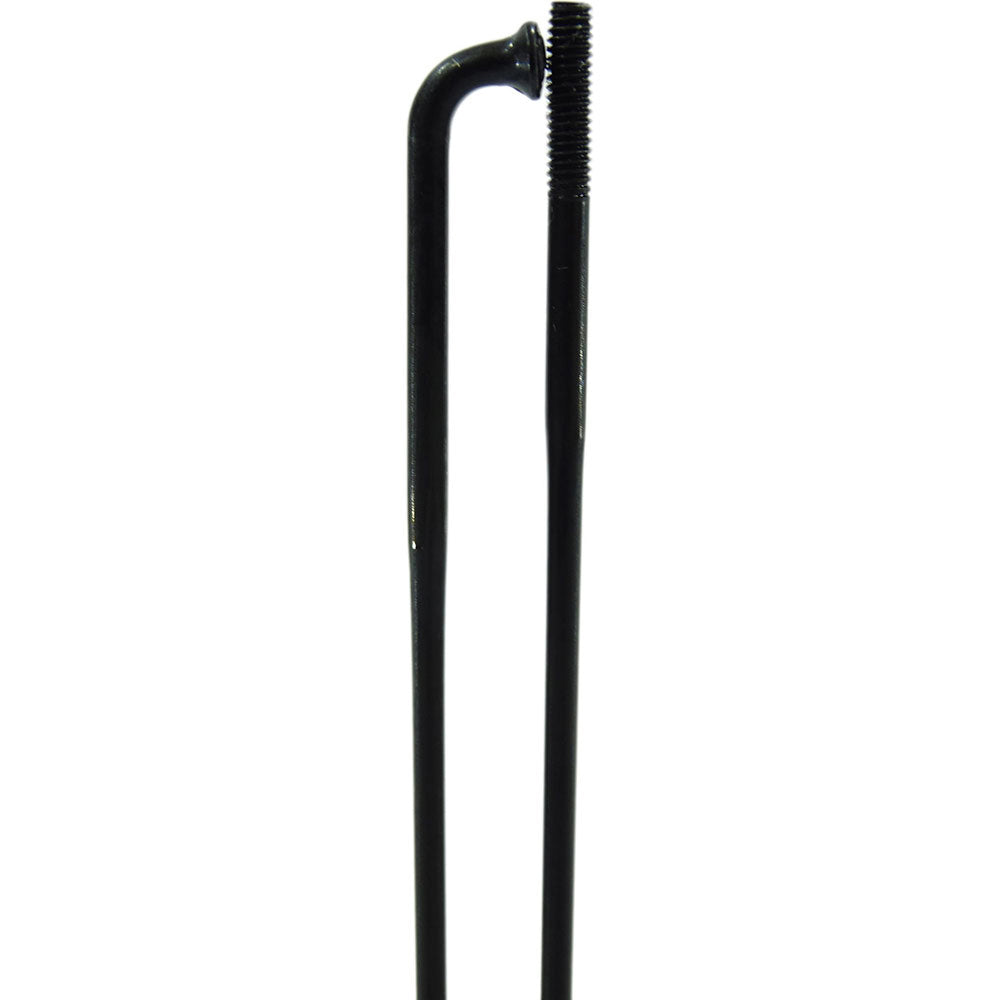 Pillar Plain Gauge PSR Spokes  - Black - J-Bend - No Nipples Included - 302mm Long x 2.0mm - 2.2mm PSR Elbow - Pack Of 18