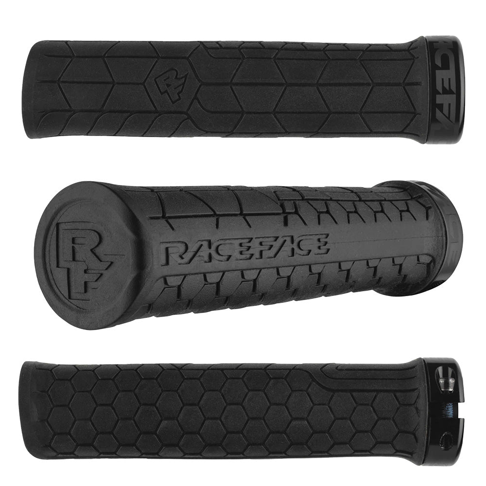 Race Face Getta Lock On Grips - Black With Black Clamps - 33mm