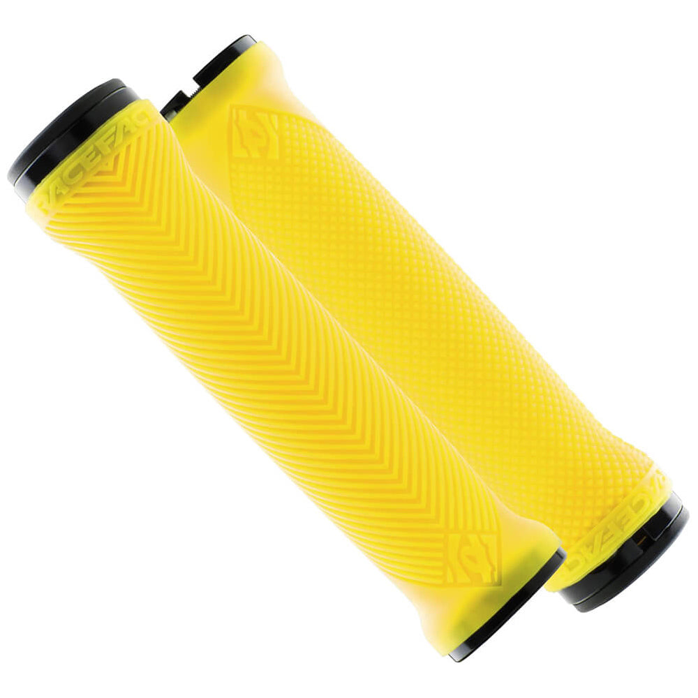 Race Face Love Handle Lock On Grips - Neon Yellow With Black Clamps
