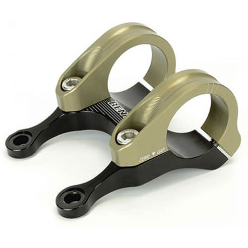Renthal Integra Direct Mount Stem - Black - Gold - 31.8mm - 50mm x 0 Degree - Direct Mount