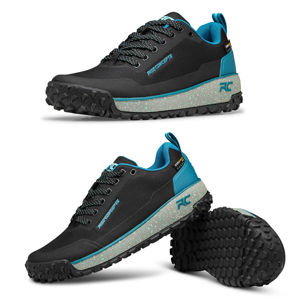 Ride Concepts Flume Women's Flat Shoes - US 7.0 - Black - Tahoe Blue