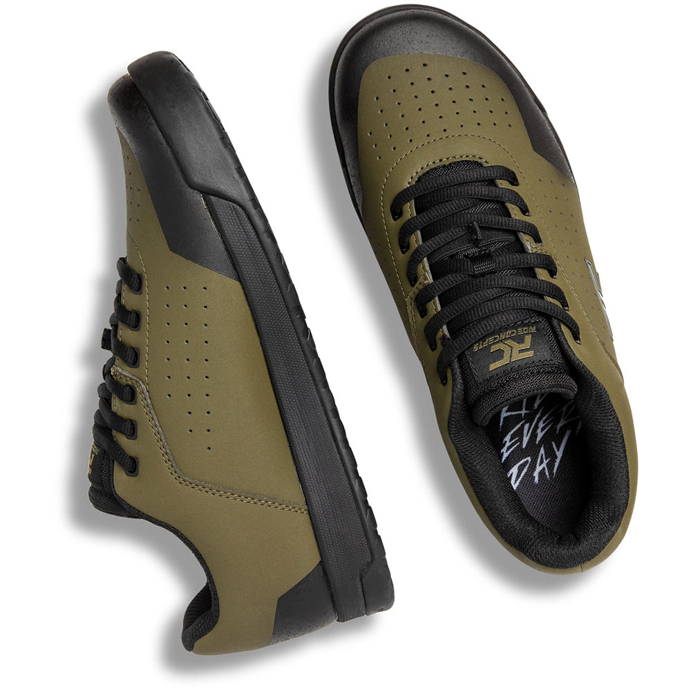 Ride Concepts Hellion Flat Shoes - US 10.0 - Olive - Black