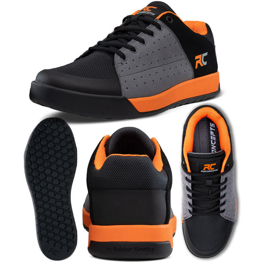 Ride Concepts Livewire Flat Shoes - US 13.0 - Charcoal - Orange