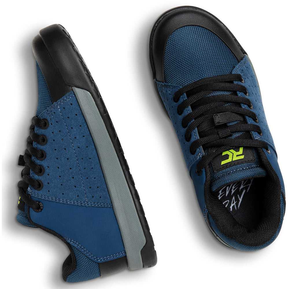 Ride Concepts Livewire Youth Flat Shoes - US 6.0 - Blue Smoke - Lime