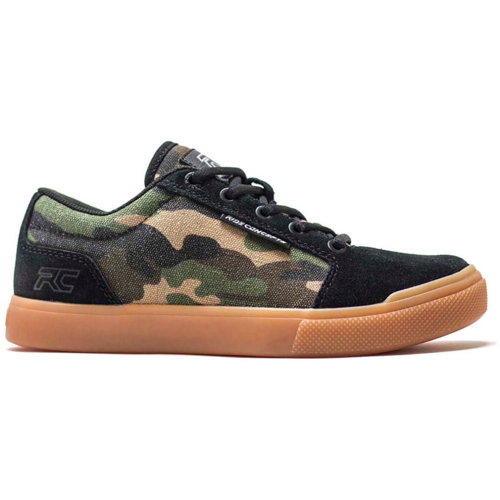 Ride Concepts Vice Youth Flat Shoes - US 3.0 - Camo - Black