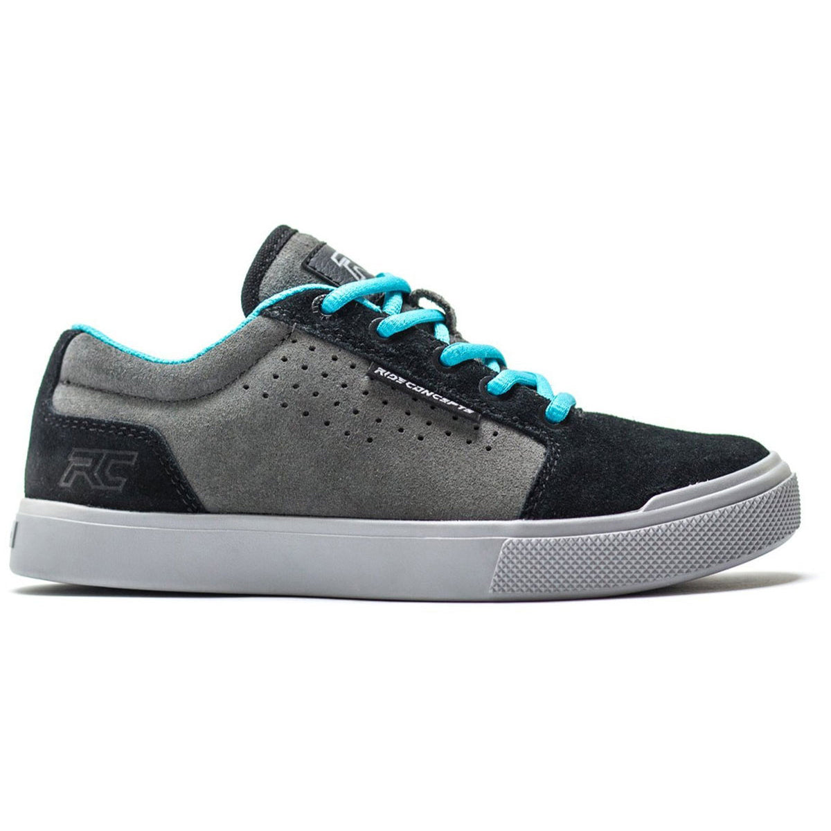 Ride Concepts Vice Youth Flat Shoes - US 4.0 - Charcoal - Black