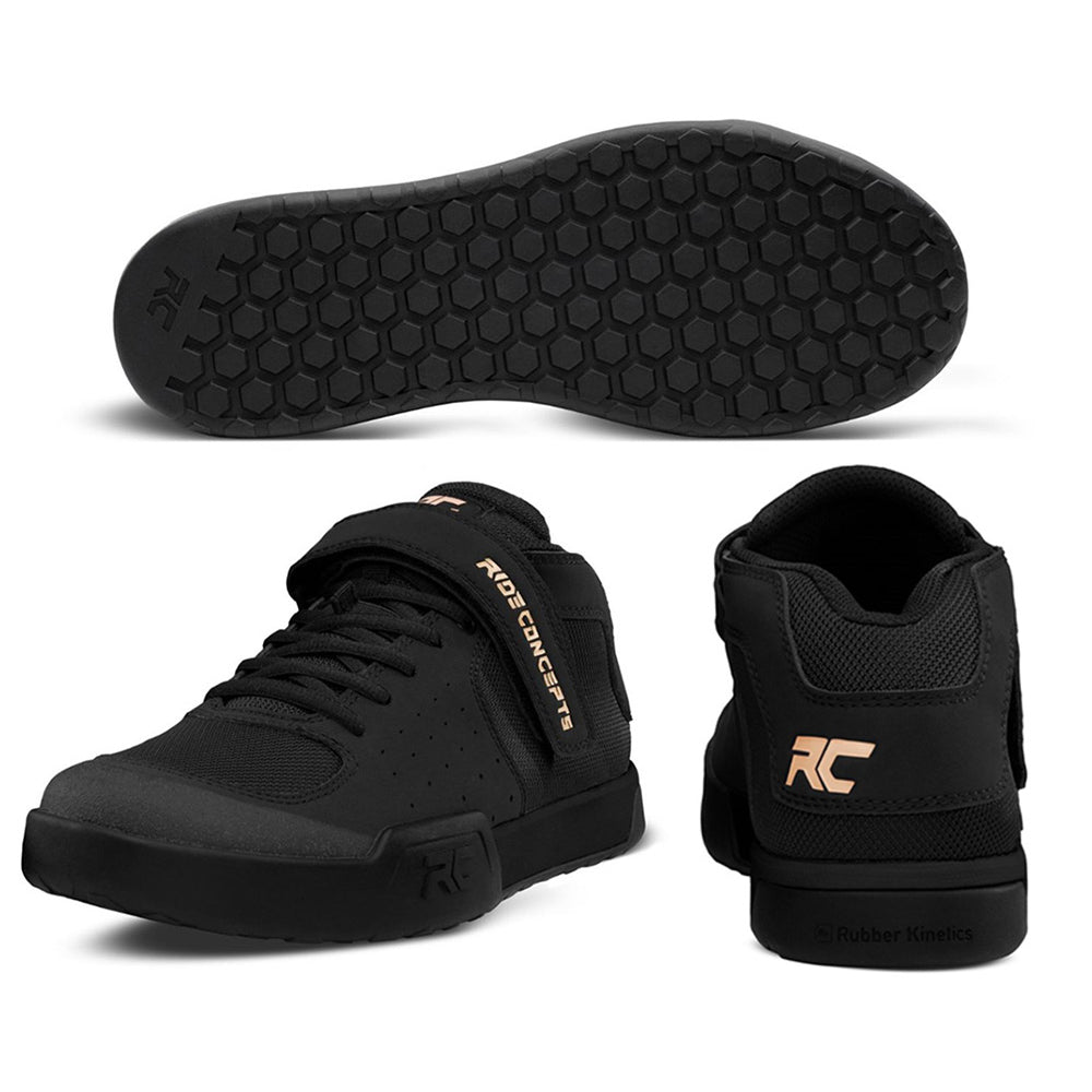 Ride Concepts Wildcat Women's Flat Shoes - US 5.0 - Black - Gold