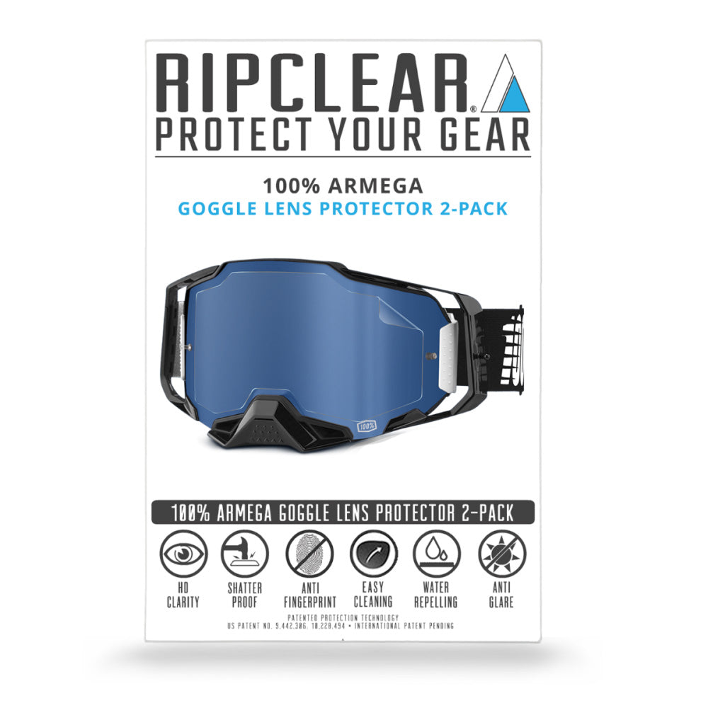 Ripclear 100 Armega Goggle Lens Protector - 2 Pack