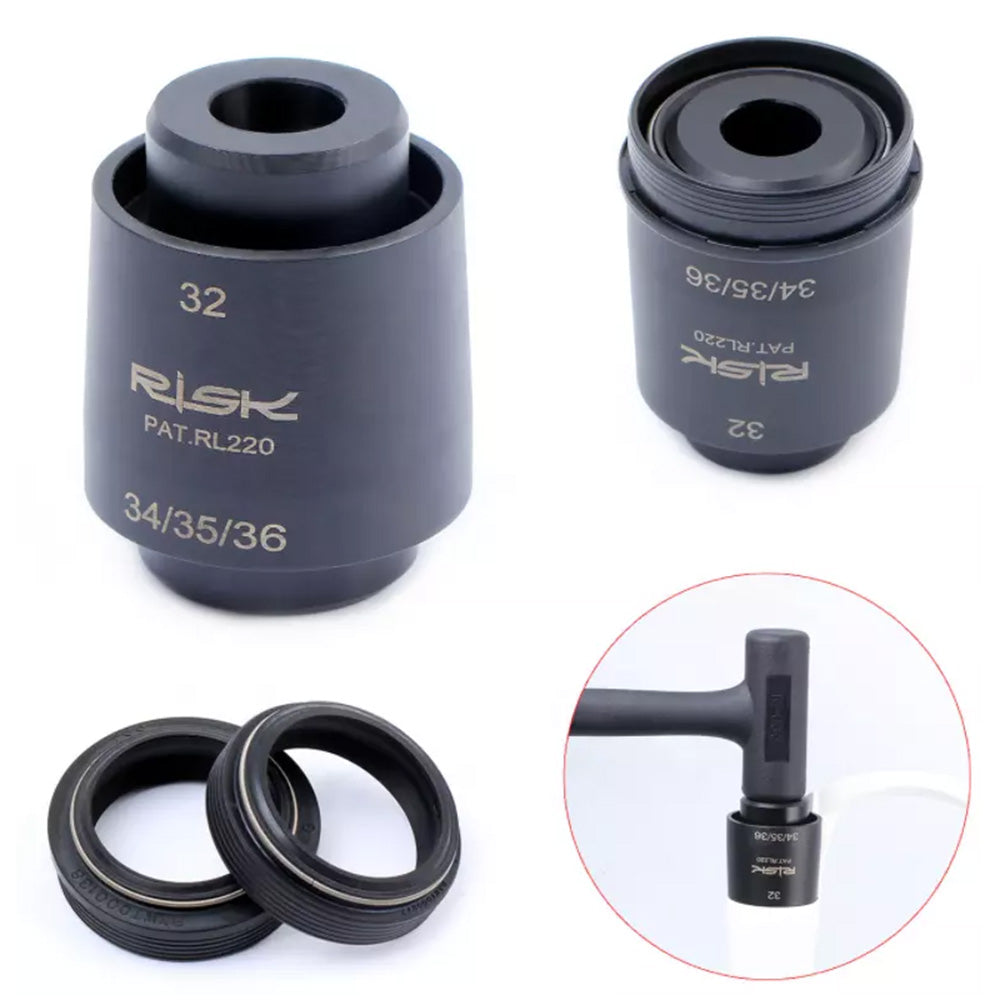 Risk 4-in-1 Front Fork Dust Seal Installation Tool Driver Fits 32/34/35/36mm - Black